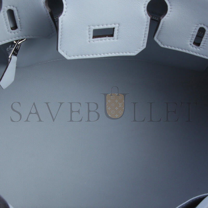 HERMES MASTER BIRKIN 25 BLEU GLACIER SWIFT AND TOILE H CANVAS PALLADIUM HARDWARE (25*20*13cm)